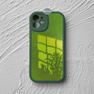 窗外的光iphone16promax手机壳苹果15小米14小羊皮iqoo13华为p70适用mate60文艺绿色nova12荣耀90vivox100 17