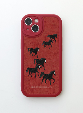 奔马年手机壳新年适用iPhone17promax苹果16小米15华为mate70pro新款p70红色本命年opporeno13荣耀vivoS20Air