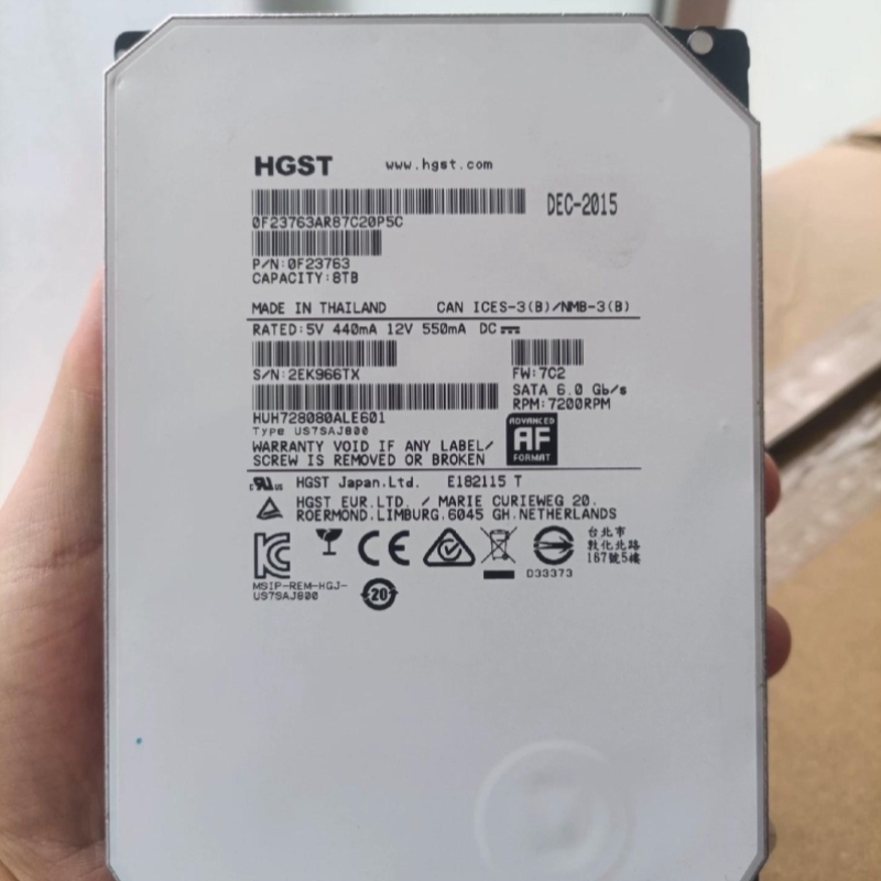 议价宏强工控日立 8T 硬盘 8TB 企业级 氦气 7200转 垂直记录