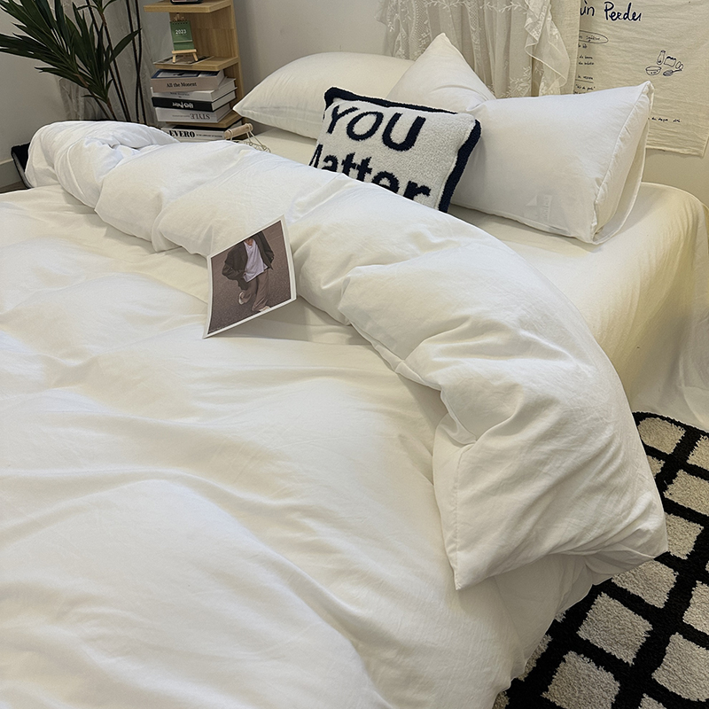 民宿水洗棉床上四件套ins风