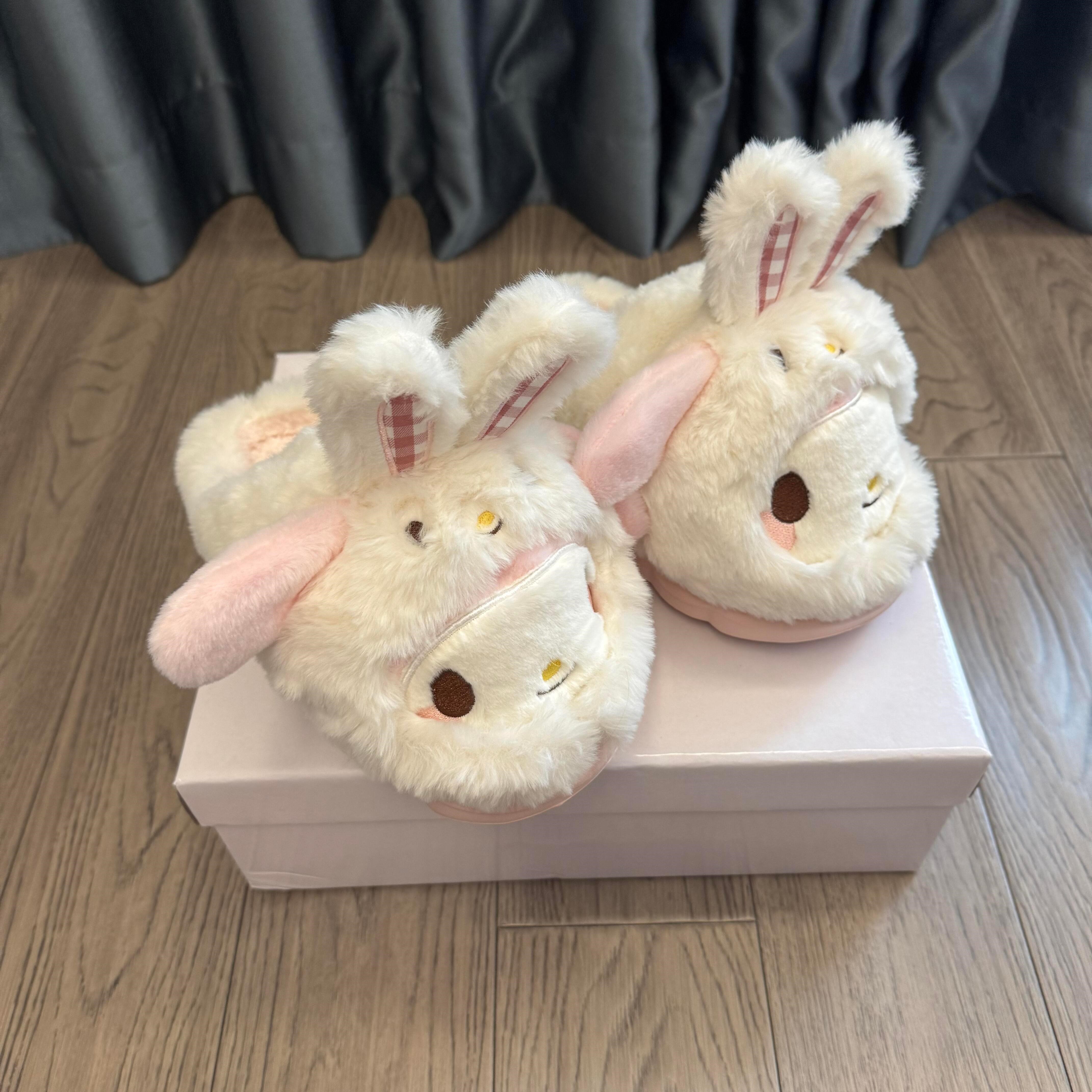 2025新款毛毛拖美乐蒂Kitty棉拖鞋女三丽鸥保暖加厚防滑软底加绒