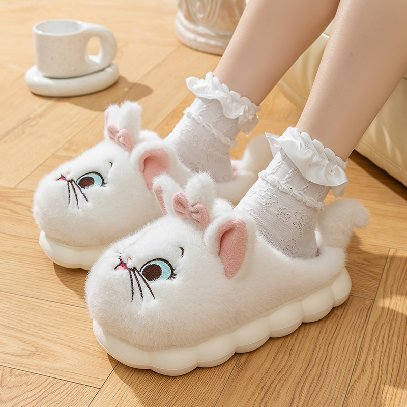 玛丽猫儿童秋冬保暖家用棉拖鞋冬