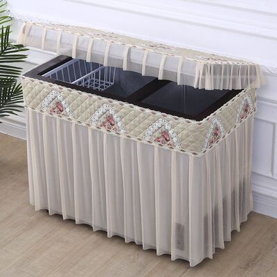 新款防尘蕾丝家用防尘盖防尘罩翻盖式冰柜长方形冷柜盖布防滑加厚