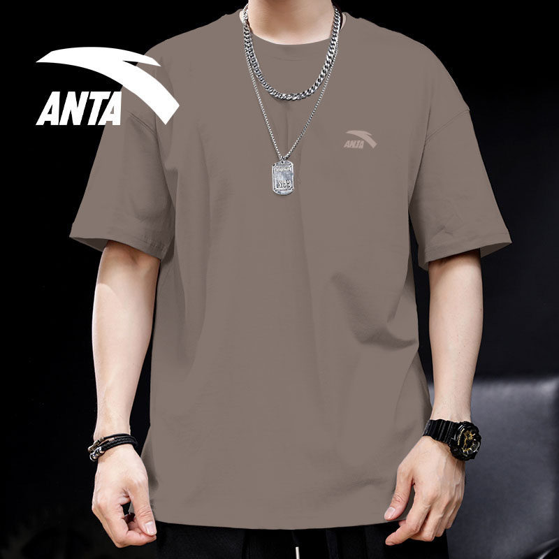 安踏圆领短袖t恤男夏季宽松大码上衣休闲潮流百搭针织透气运动服,运动服/休闲服装,运动T恤,淘宝优惠券,粉丝福利购,淘宝优惠卷