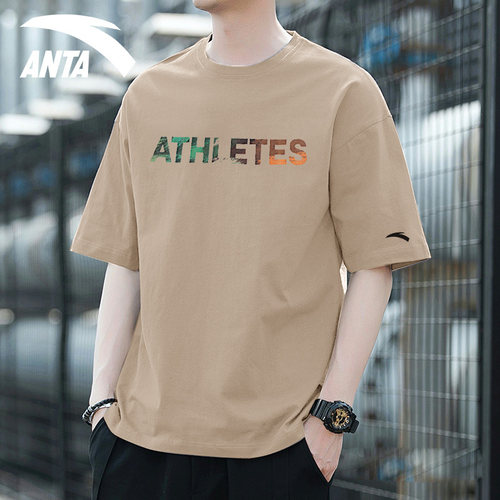 透气宽松短袖T恤安踏薄款圆领男