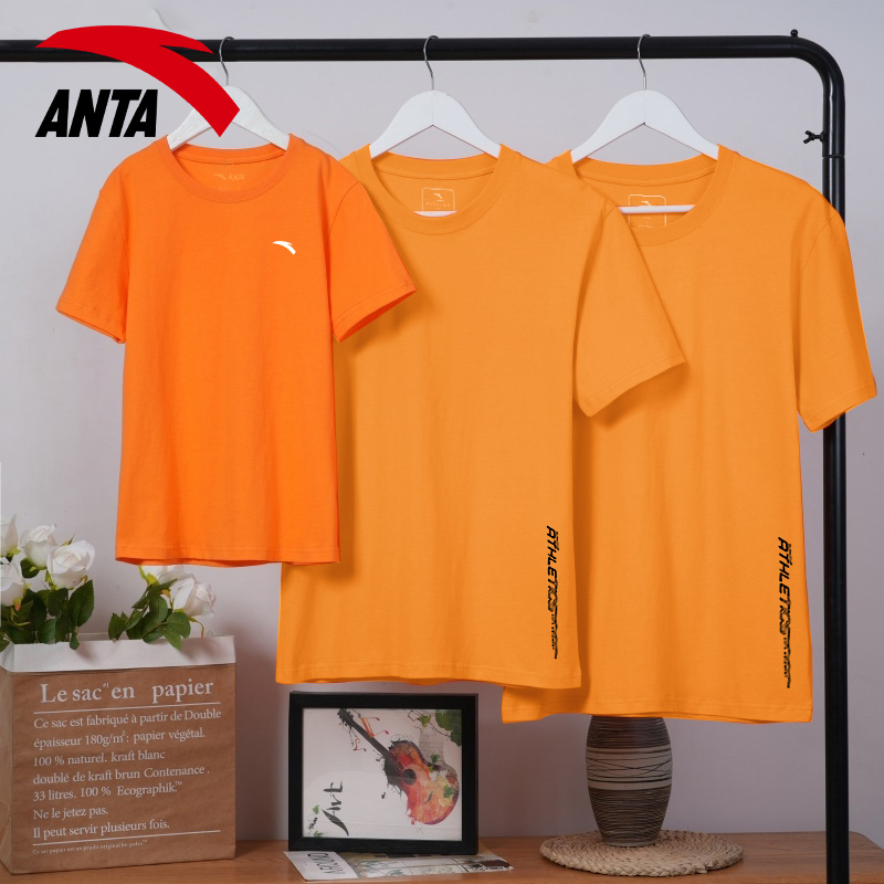 安踏一家三口亲子装2025夏季新款短袖冰丝速干T恤学生运动会服饰