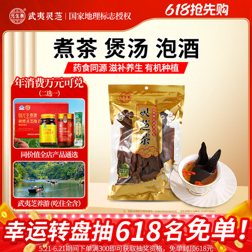 元生泰武夷山紫灵芝切片茶