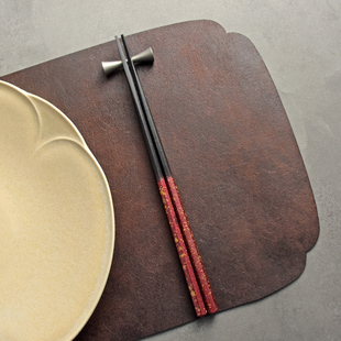 日式六角实木不易滚动筷子专人专筷寿司筷子尖头筷子木筷分餐公筷