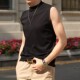 洋气背心马 t恤纯白纯黑短衫 时尚 中领背心男打底纯棉坎肩中领无袖
