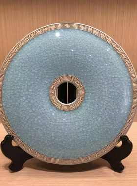 汝瓷招财客厅和氏璧高端摆件