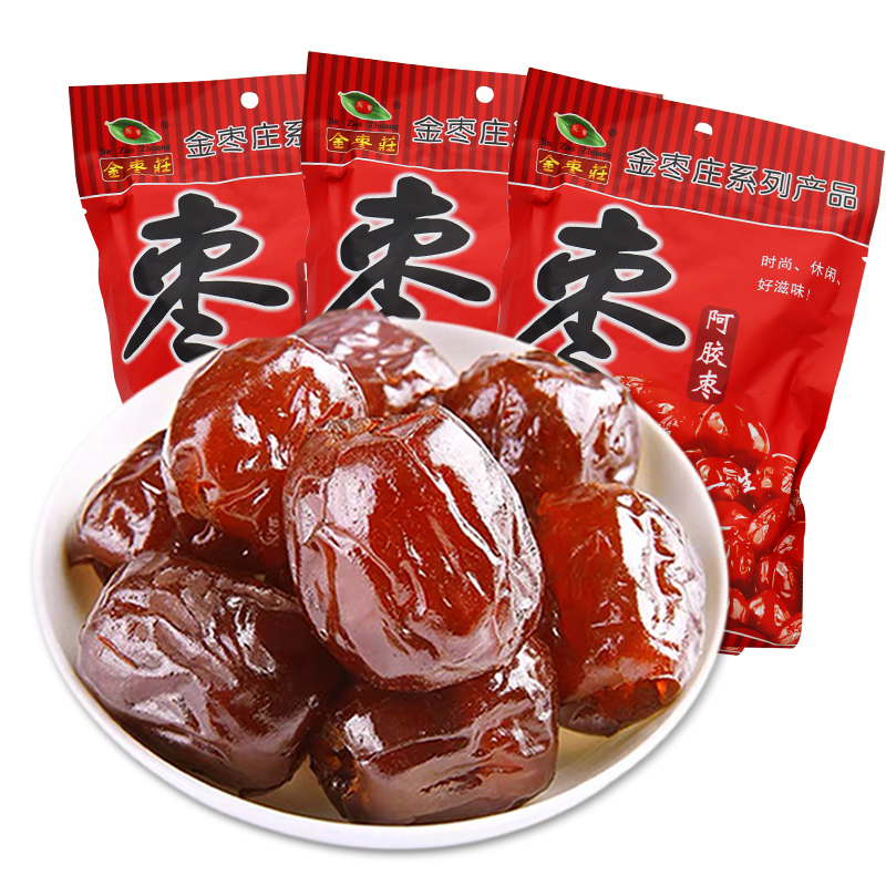 金枣莊阿胶枣300g*5袋 无核阿胶蜜枣阿胶枣蜜饯果干