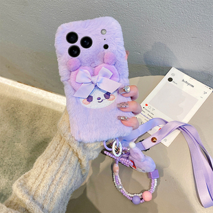 a53新款 毛絨庫洛米適用OPPOA5Pro手機殼A3x秋冬a98 a11女 a575G鏈條a56 a92s掛繩a58 A97立體a96 a95斜挎a93s