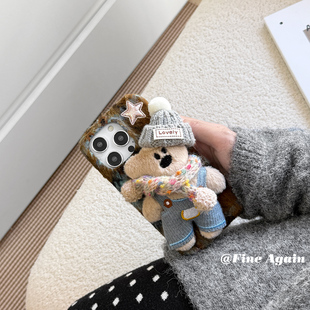 FindX8S FindX8pro新款 保护套少女 X9pro手机壳新款 毛绒围巾帽子公仔oppoFind