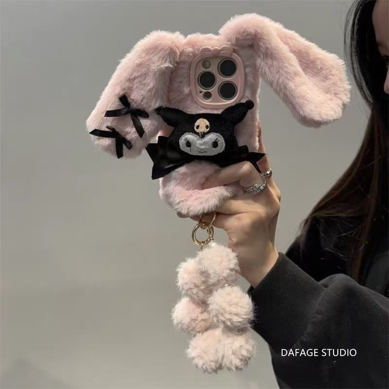 毛绒库洛米适用任意型号手机壳女