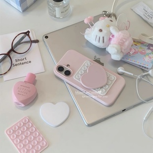 p40pro 带吸盘镜子适用华为Pura80Pro手机壳mate70pro小众p60 40爱心补妆镜p50e 女p30高级 p70创意mate60