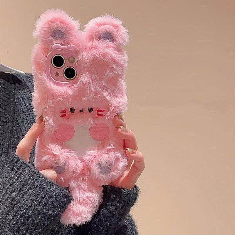 可爱猫咪毛绒华为荣耀300/400pro手机壳200适用100/90GTx50/x40i新款x30秋冬x10毛茸茸9x卡通80/70/60se女50