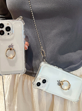 指环支架壳小米14/13pro手机壳小米12/11Ultra斜挎Mi10s/11青春版背带cc9pro链条13Ultra挂绳8se透明6x女适用