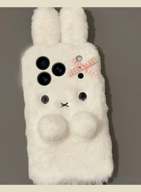 适用红米note14/13/12pro毛绒手机壳红米k80可爱k70/k60/k50秋冬Note11/12Tur新款k40立体k30蝴蝶结10女9卡通