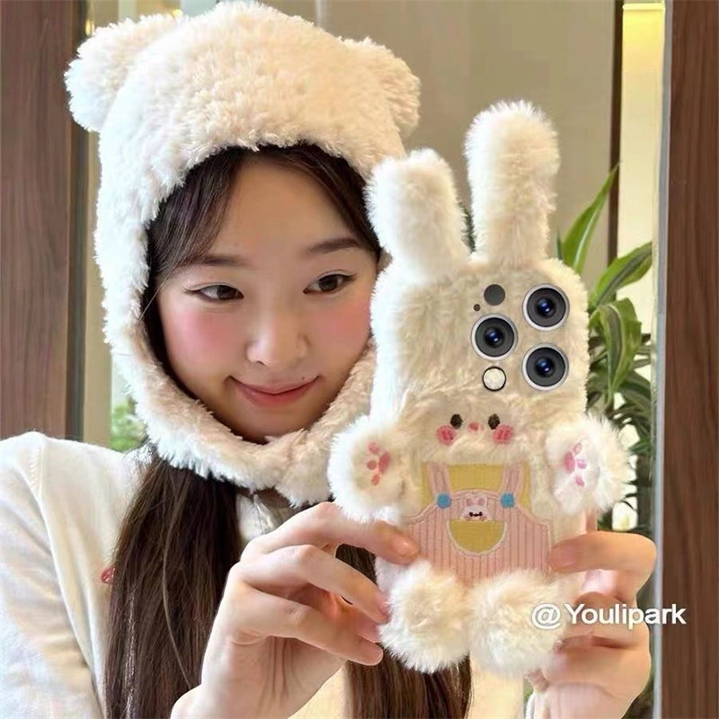 毛绒小兔适用苹果15/16promax手机壳nova13华为p70mate60荣耀vivox100女reno12小米14红米50一加12oppoFindX8,3C数码配件,手机保护套/壳,淘宝优惠券,粉丝福利购,淘宝优惠卷