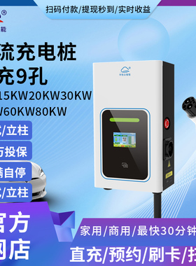 电动汽车直流7KW15KW20KW30KW40KW60KW80KW充电桩9孔商用家用挂立