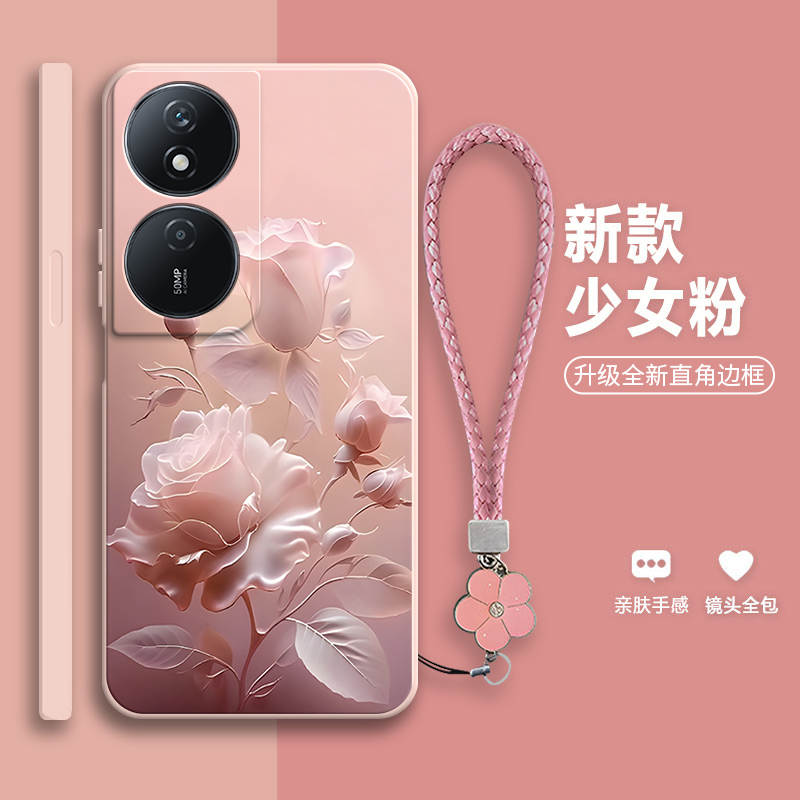 沙龙玫瑰适用华为荣耀畅玩50plus手机壳CLK一AN00全包防摔CLKAN硅胶ANOO女honor玩畅puls保护套男5Oplus外壳