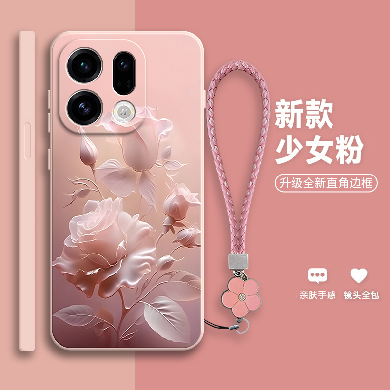 沙龙玫瑰适用oppofindx9手机壳Findx9Pro磨砂硅胶fandx9por全包opopfindx防摔9p保护套pr0男女新款oppo外壳潮