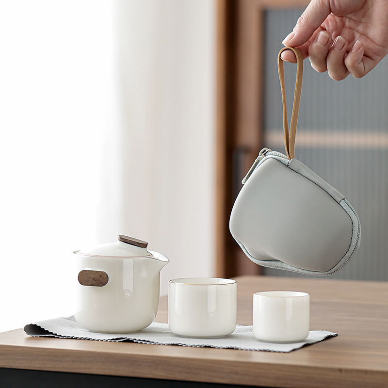 国潮随身快客杯旅行茶具户外露营车载便携茶具茶壶套装一壶二杯