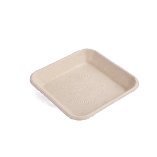 一次性会议培训餐点加厚纸浆托盘水果干果烤串纸碟垫形纸浆面包盘