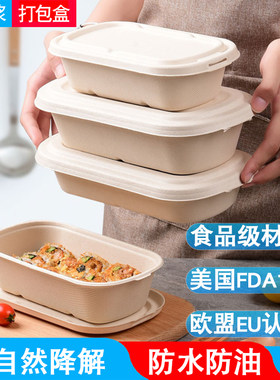 一次性可降解纸浆轻食打包盒