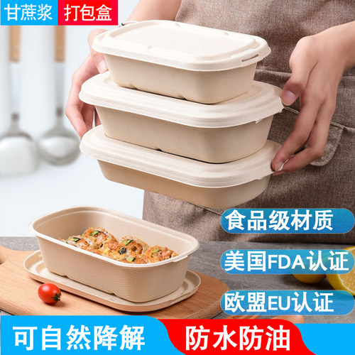 一次性可降解纸浆轻食打包盒