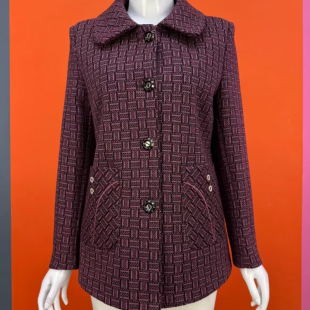 宽松休闲百搭上衣潮 洋气翻领格子外套女中老年妈妈装 2025新款 时尚