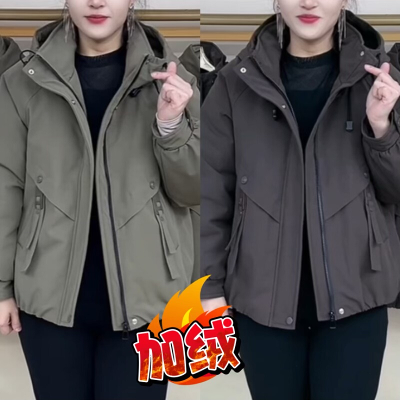 冬季新款加绒加厚连帽女上衣时尚百搭防风休闲保暖短外套宽松棉服,女装/女士精品,棉衣/棉服,淘宝优惠券,粉丝福利购,淘宝优惠卷