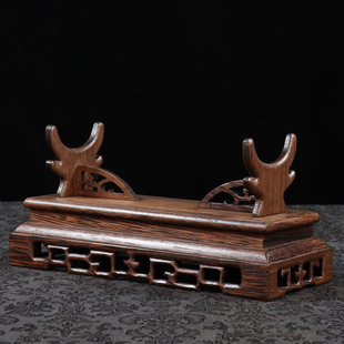 如意摆件底座横财托架金箍棒支架鸡翅木实木展示刀剑底托笛子萧架