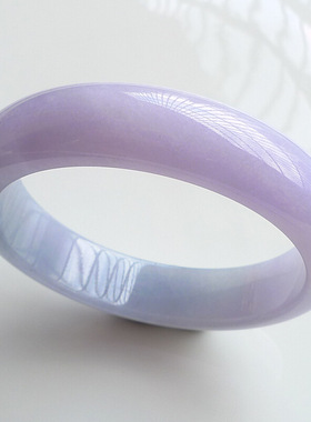 清仓天然缅甸老坑A货翡翠手镯女冰糯种紫罗兰飘花浅阳绿色翡翠玉