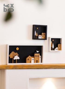Ybox木屋造型装饰画简约客厅卧室装饰画墙面多功能挂画创意装饰画