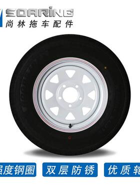 拖挂车轮4.80-12，钢圈轮胎组合5-114.3，小型拖车优质车轮
