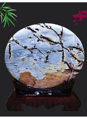 奇石青海七彩石广西草花石天然国画石观赏石原石居家装饰转运摆件