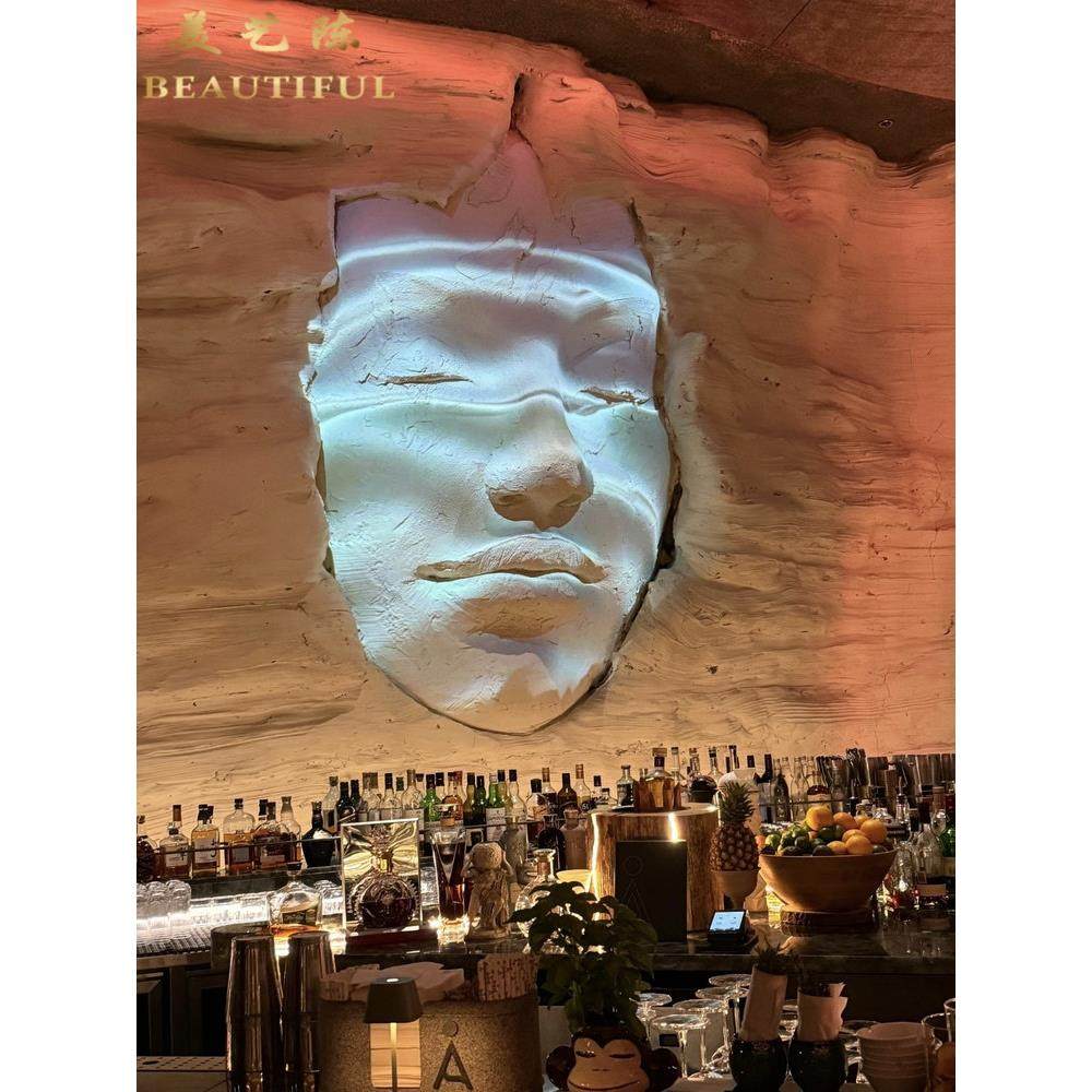 定制网红巨型艺术人脸岩石墙泡沫雕塑酒吧咖啡馆人物模型浮雕装置,家居饰品,装饰摆件,淘宝优惠券,粉丝福利购,淘宝优惠卷