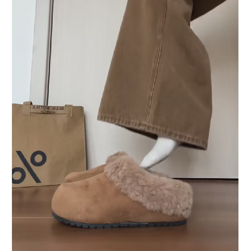 厚底加绒勃肯鞋包头半拖鞋女外穿2026新款春秋孕妇保暖毛毛0115w,女鞋,勃肯鞋/软木鞋,淘宝优惠券,粉丝福利购,淘宝优惠卷