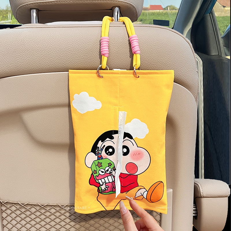 车载纸巾盒挂式可爱蜡笔小新