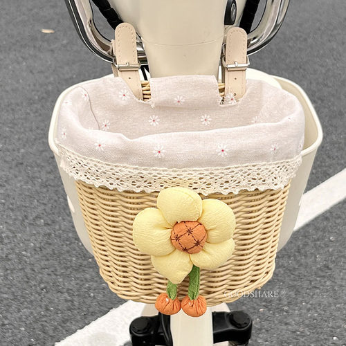 电动自行车前置挂篮田园风治愈系