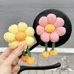 电瓶车装 饰摆件 饰配件创意花朵挂件可爱卡通电动车摩托车后视镜装