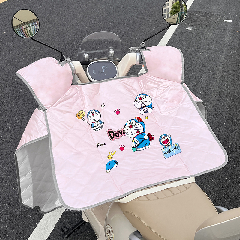 电瓶车挡风被防水防晒可爱卡通