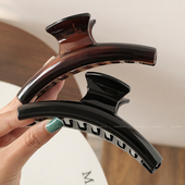 号盘发夹鲨鱼夹2023年新款 热巴同款 抓夹仿醋酸黑色发抓气质大码