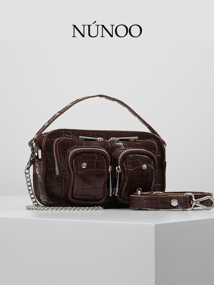 nunoo小众包包女轻奢斜挎包手提链条包鳄鱼纹机车包复古有型小包