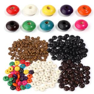 200个/包木珠算盘珠子散珠批发手链项链隔珠 diy饰品配件串珠材料