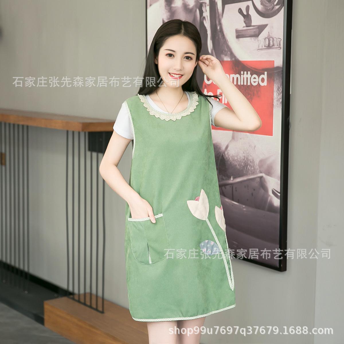 韩版时尚围裙奶茶店餐厅半身工作服厨房家居亚麻成人芬芳醉围裙