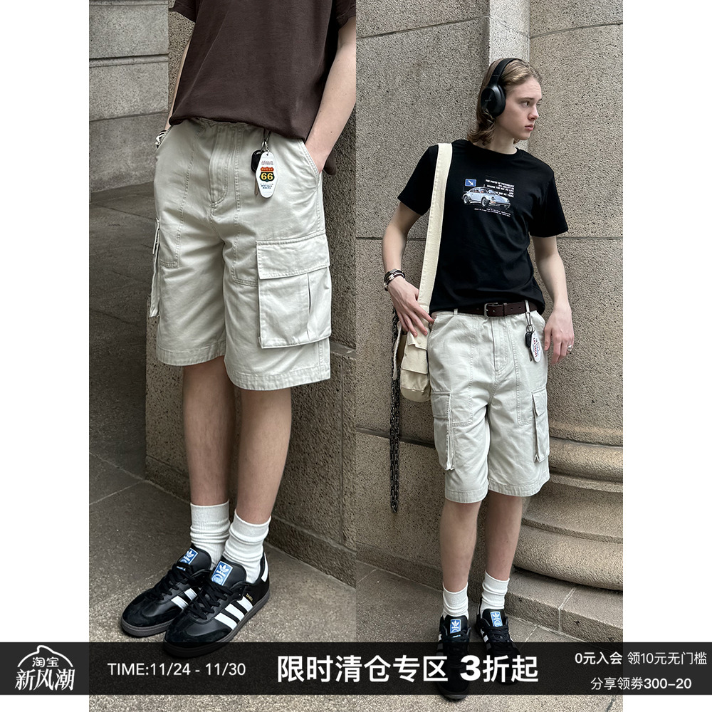 CountryMoment重工砂洗工装短裤