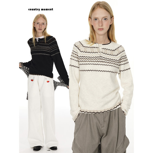 费尔岛毛衣女复古针织衫上衣外套