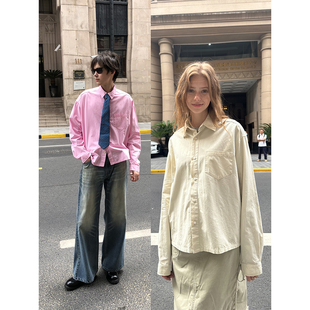 24FW美式 男女cleanfit短款 基础款 衬衫 衬衣 纯色长袖 CountryMoment